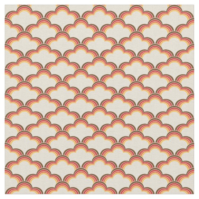 Colourful retro style waves pattern fabric (Close Up)
