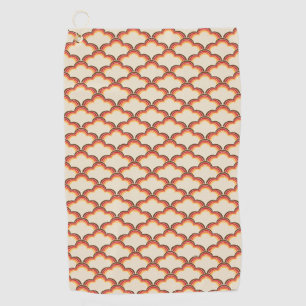 Colourful retro style waves pattern golf towel