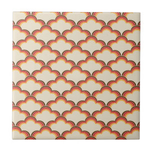 Colourful retro style waves pattern tile