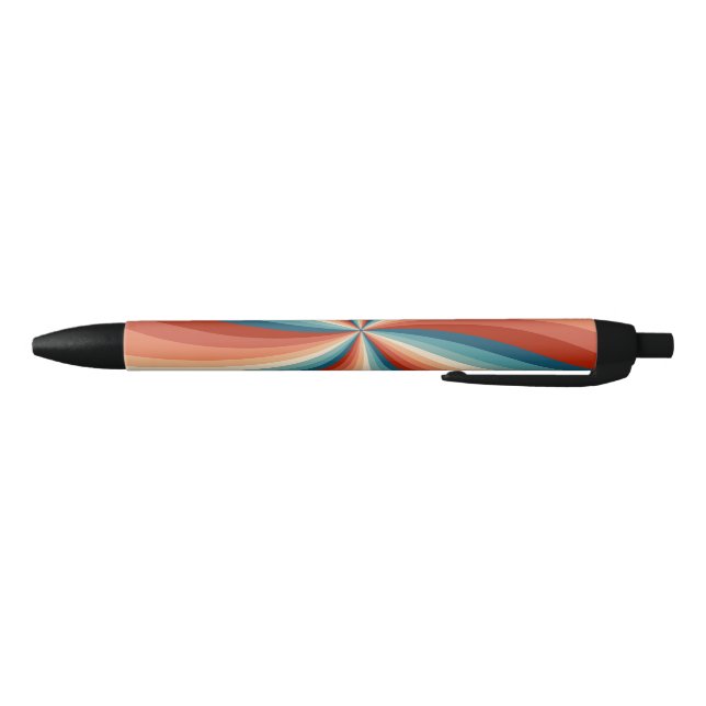 Colourful retro style wavy sun rays black ink pen (Bottom)