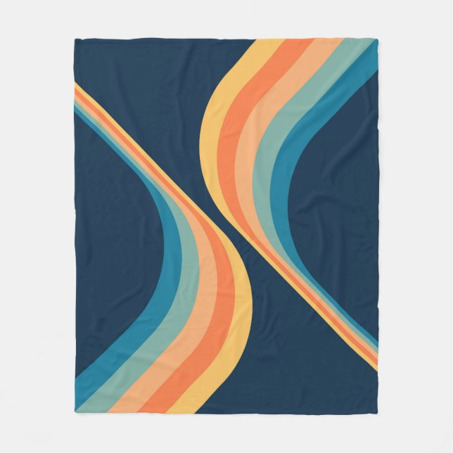 Colourful retro style wings design  fleece blanket (Front)