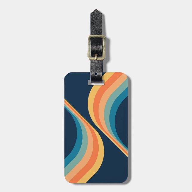 Colourful retro style wings design  luggage tag (Front Vertical)