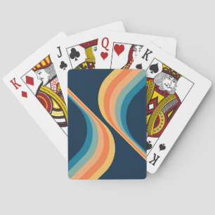 Colourful retro style wings design  playing cards
