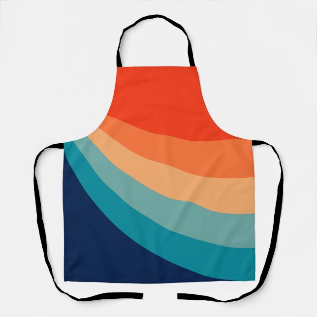 Colourful retro sun rays apron (Front)