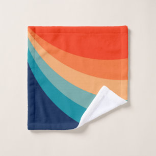 Colourful retro sun rays bath towel set
