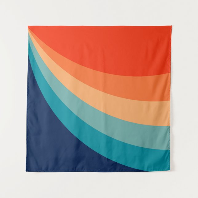 Colourful retro sun rays tapestry (Front)