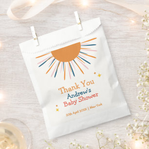 Colourful Retro Sunshine Baby Shower Thank You Favour Bags
