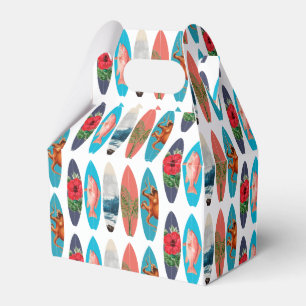 Colourful Retro Surfboards Pattern Favour Box