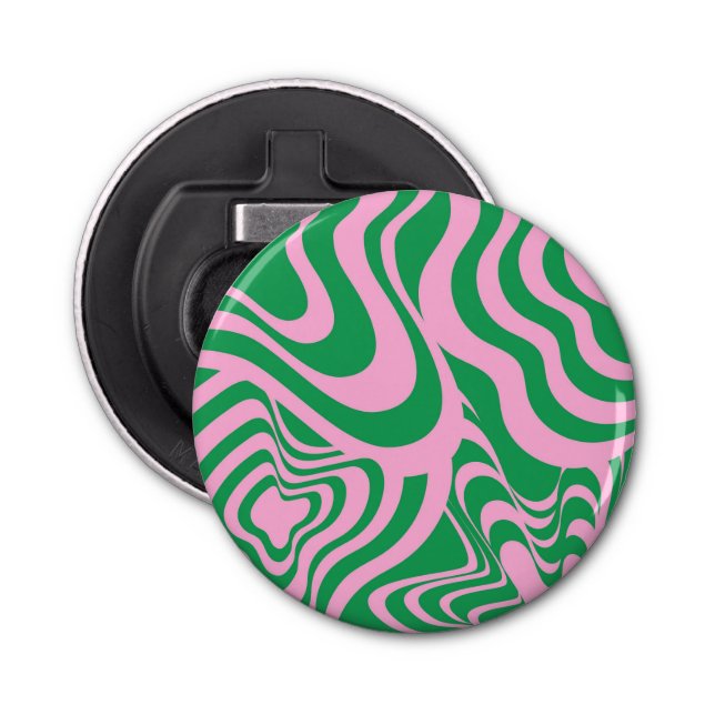 Colourful Retro Swirl Groovy Y2K Pattern  Bottle Opener (Front)
