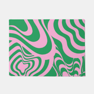 Colourful Retro Swirl Groovy Y2K Pattern  Doormat