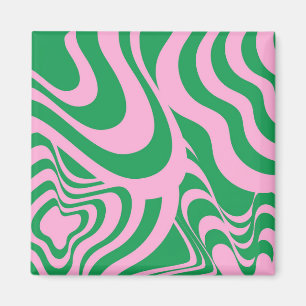 Colourful Retro Swirl Groovy Y2K Pattern  Magnet