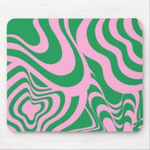 Colourful Retro Swirl Groovy Y2K Pattern  Mouse Pad