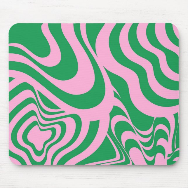 Colourful Retro Swirl Groovy Y2K Pattern  Mouse Pad (Front)