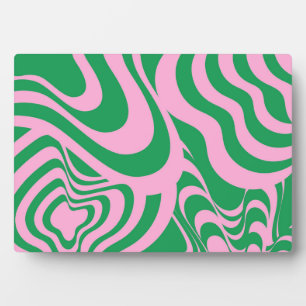 Colourful Retro Swirl Groovy Y2K Pattern  Plaque