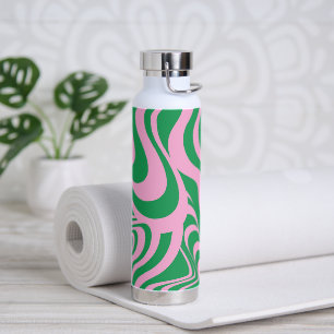 Colourful Retro Swirl Groovy Y2K Pattern  Water Bottle