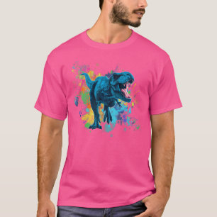 Colourful Retro T Rex Dinosaur Gear For Men Women  T-Shirt