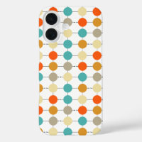 Colourful Retro Throwback Circles On Black Grid