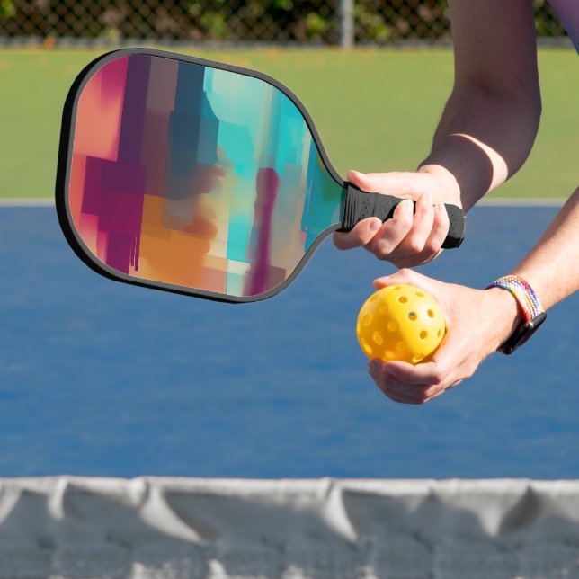 Colourful retro tone blend  pickleball paddle (Insitu)