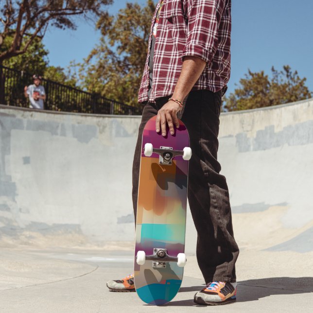 Colourful retro tone blend skateboard (Outdoor 2)