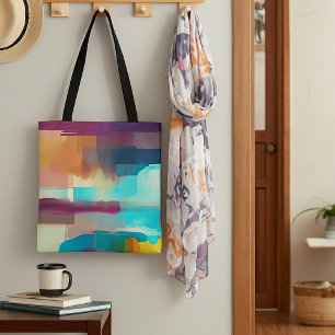 Colourful retro tone blend  tote bag