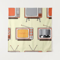 Colourful retro TV, vintage pattern