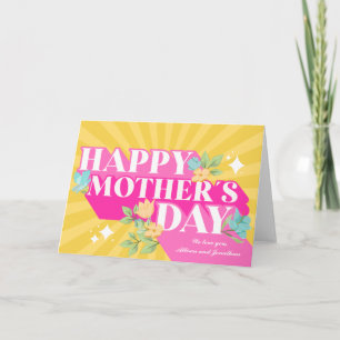 Colourful Retro Typography Custom Mother's Day Card