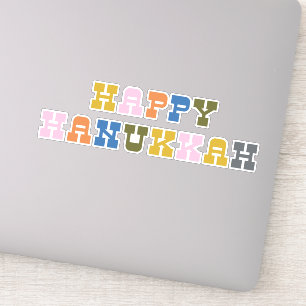 Colourful Retro Typography Hanukkah