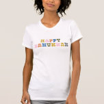 Colourful Retro Typography Hanukkah T-Shirt<br><div class="desc">Cute and colourful Hanukkah greeting with fun retro typography.</div>