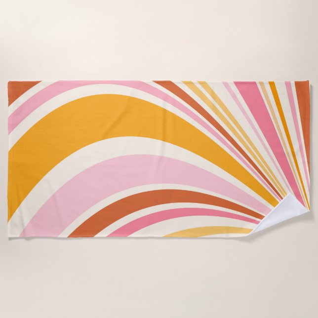Colourful retro vibes beach towel (Front)