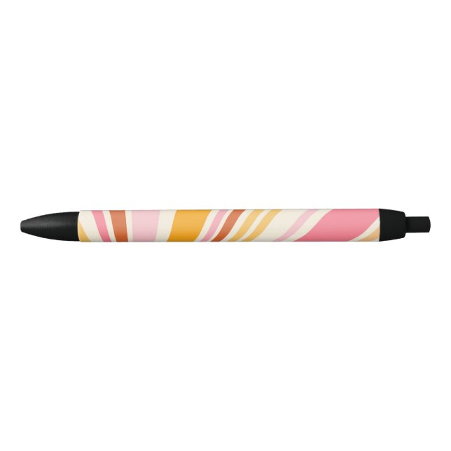 Colourful retro vibes black ink pen (Front)