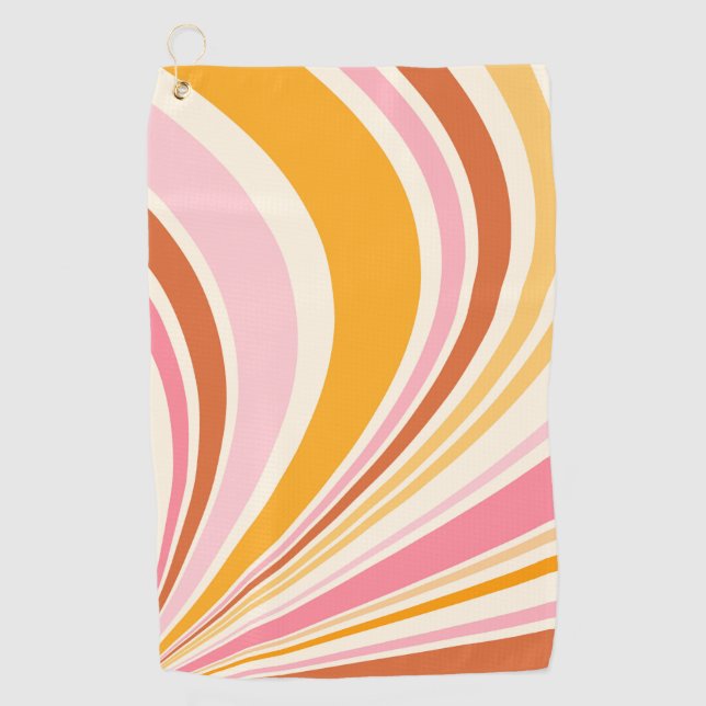 Colourful retro vibes golf towel (Front)