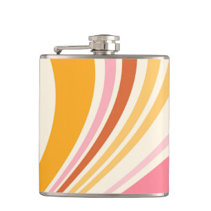 Colourful retro vibes hip flask
