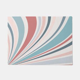 Colourful retro vibes in pink, blue and grey doormat