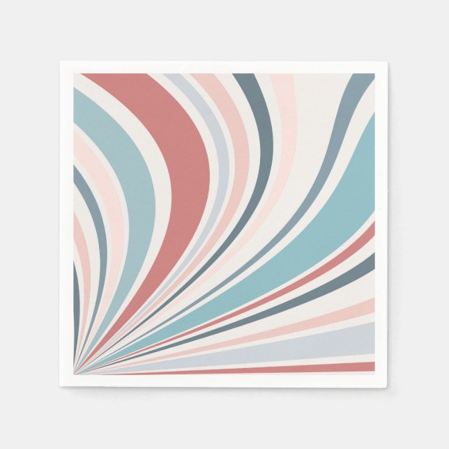 Colourful retro vibes in pink, blue and grey napkin (Front)