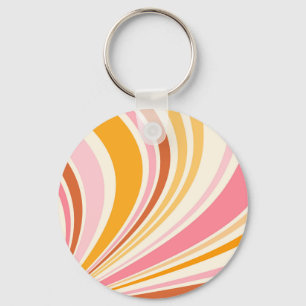 Colourful retro vibes key ring