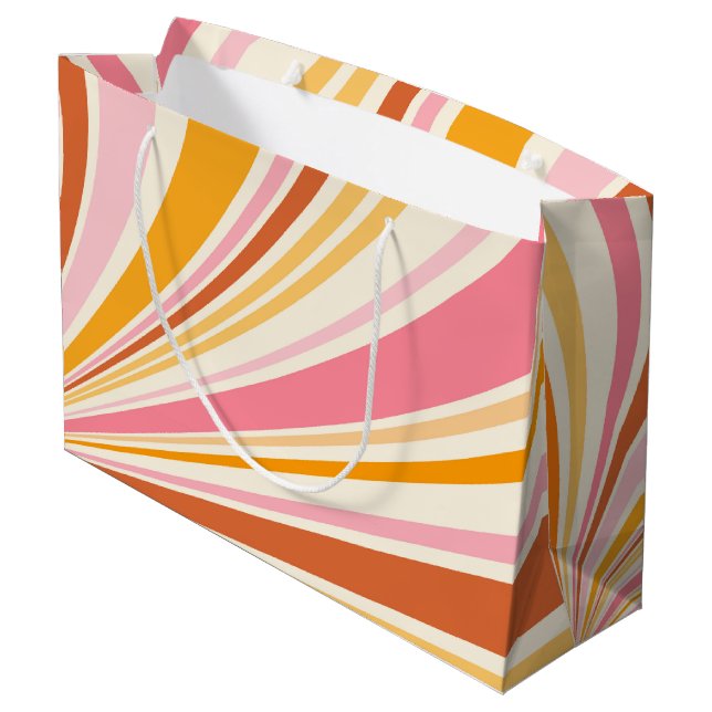 Colourful retro vibes large gift bag (Back Angled)