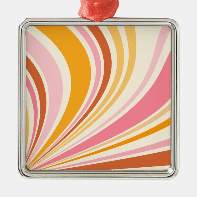 Colourful retro vibes metal tree decoration (Front)