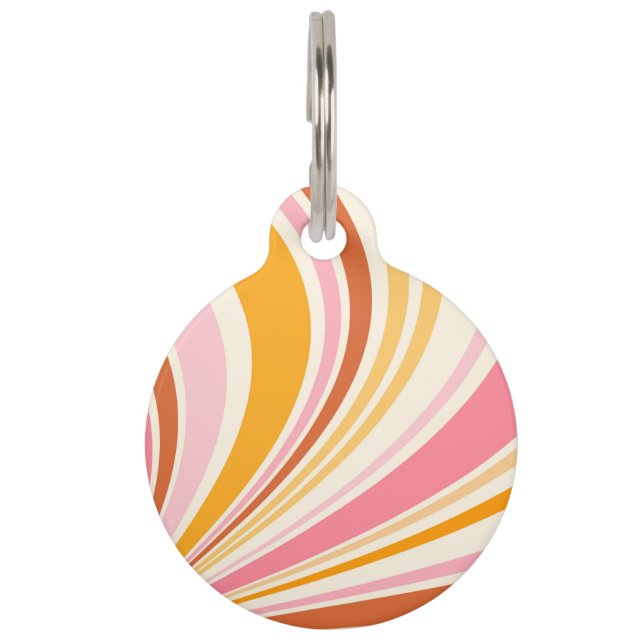 Colourful retro vibes pet tag (Front)