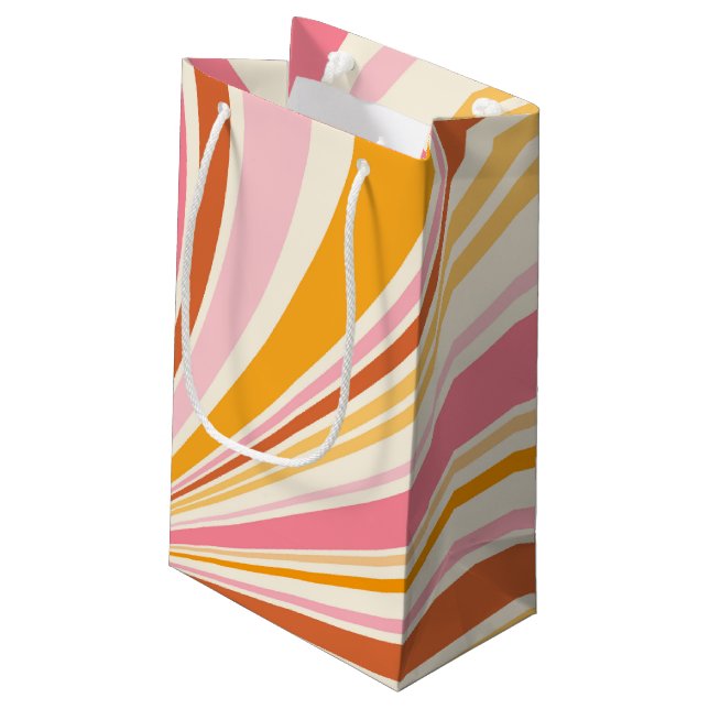 Colourful retro vibes small gift bag (Back Angled)