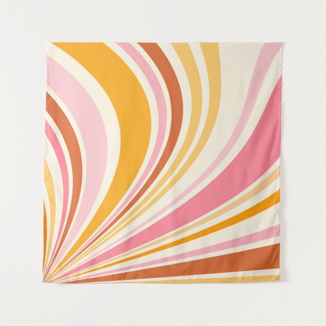 Colourful retro vibes tapestry (Front)