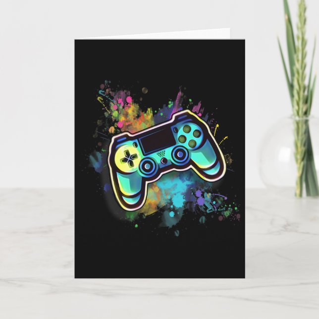 Colourful Retro Video Game Controller For Men1  Card (Front)