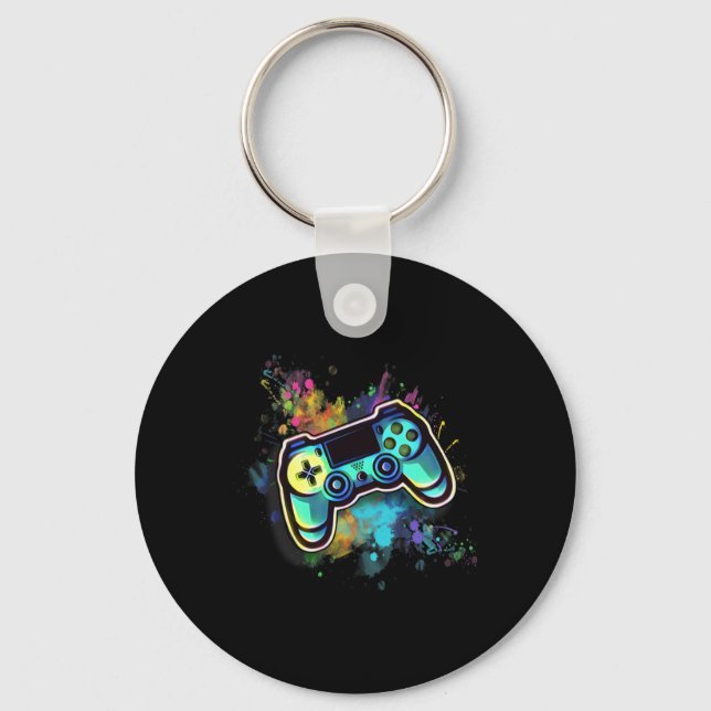 Colourful Retro Video Game Controller For Men1  Key Ring (Front)