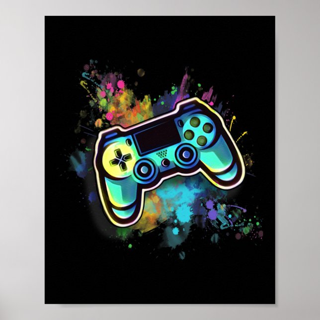 Colourful Retro Video Game Controller For Men1  Poster (Front)