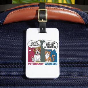 Colourful Retro Vintage Veterinary gift Luggage Tag
