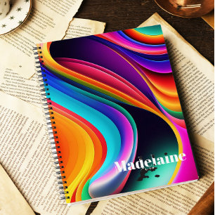 Colourful Retro Waves Personal Notebook