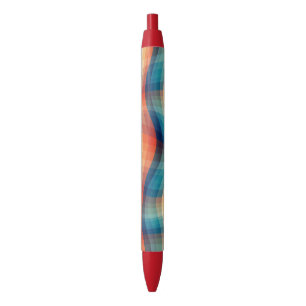 Colourful Retro Waves Vintage Black Ink Pen