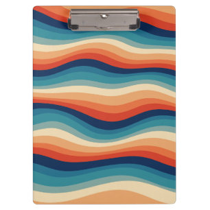 Colourful Retro Waves Vintage Clipboard