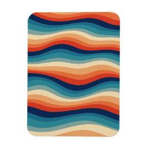 Colourful Retro Waves Vintage Magnet