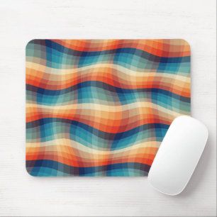 Colourful Retro Waves Vintage Mouse Pad