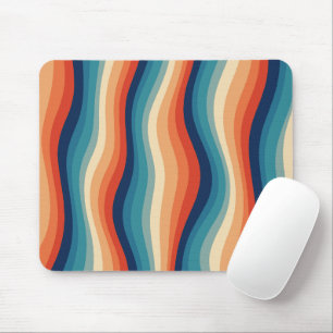 Colourful Retro Waves Vintage Mouse Pad